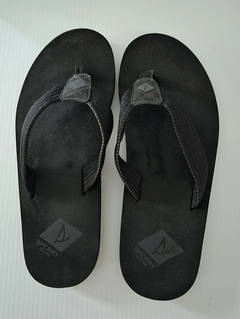 Sperry Men's Black Flip Flop Sandals Size 12M Waterproof